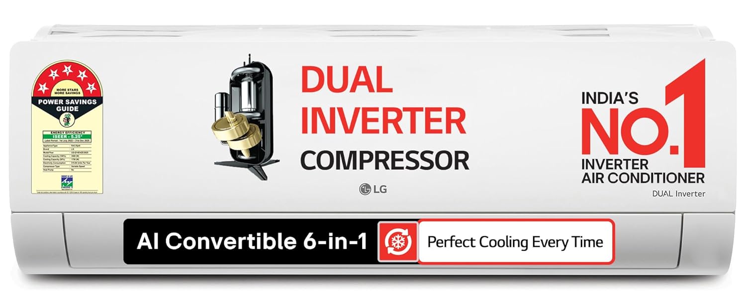 LG 1.5 Ton 5 Star AI DUAL Inverter AC