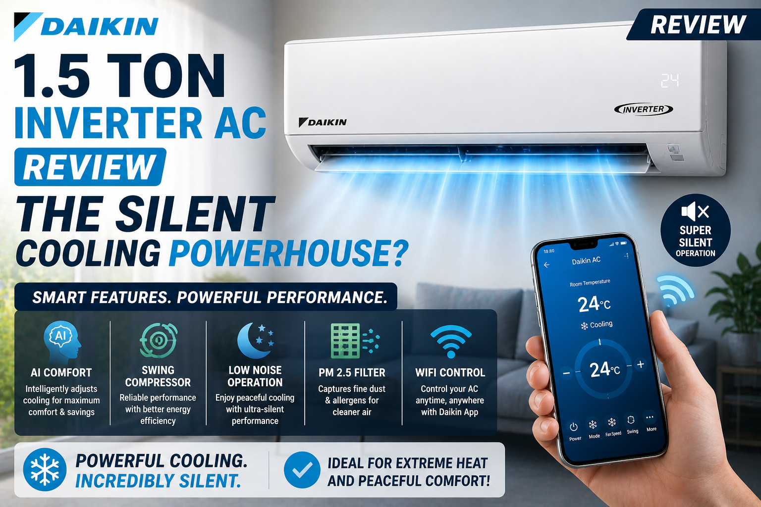 Daikin 1.5 Ton Inverter AC Review: The Silent Cooling Powerhouse?